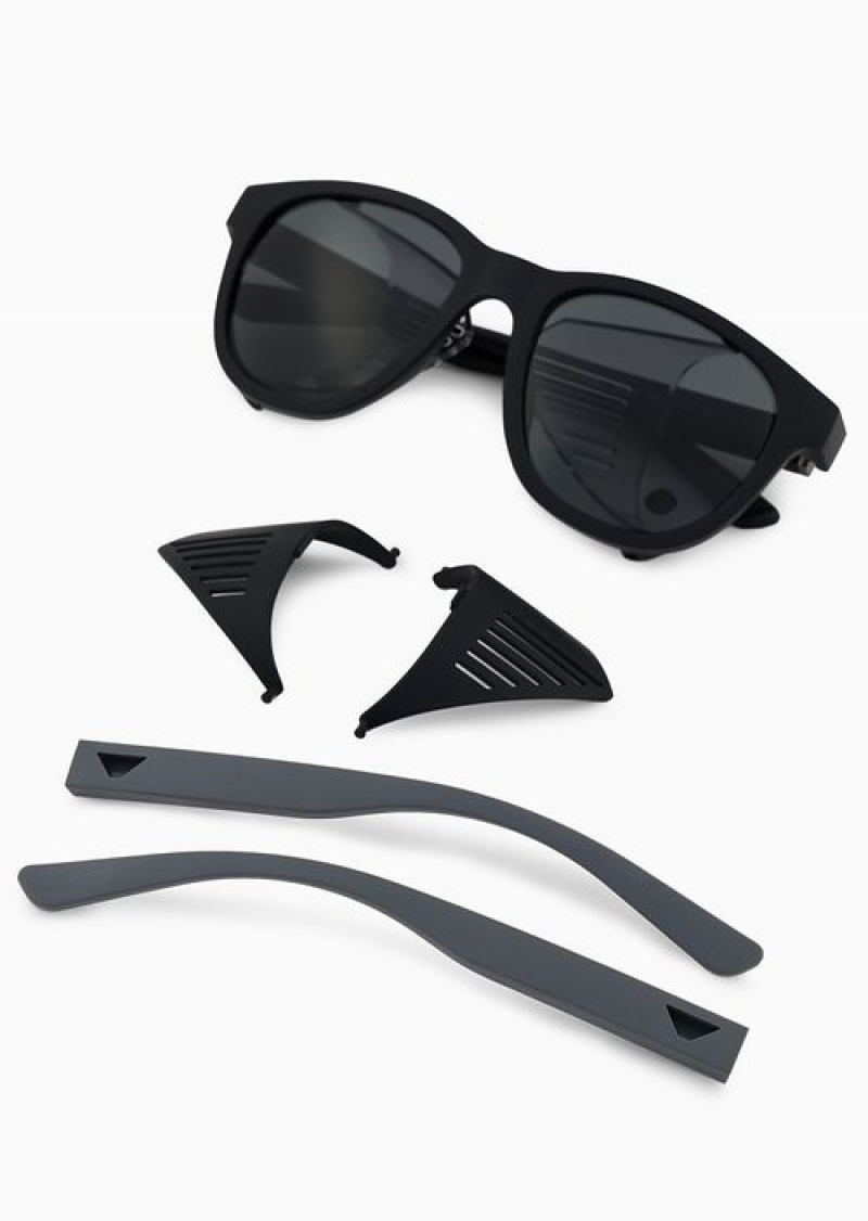 Black Emporio Armani Sustainable Collection Men’s Sunglasses With Interchangeable Temples | EA-SN59500