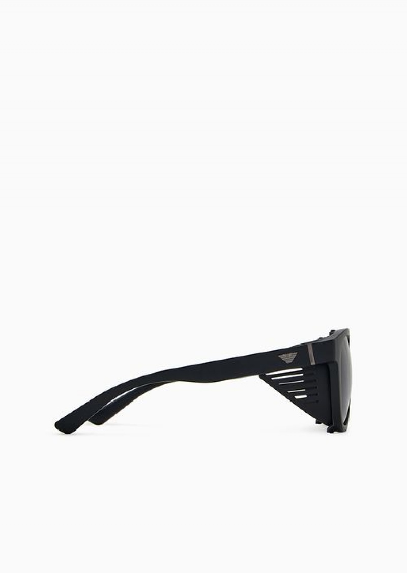 Black Emporio Armani Sustainable Collection Men’s Sunglasses With Interchangeable Temples | EA-SN59500