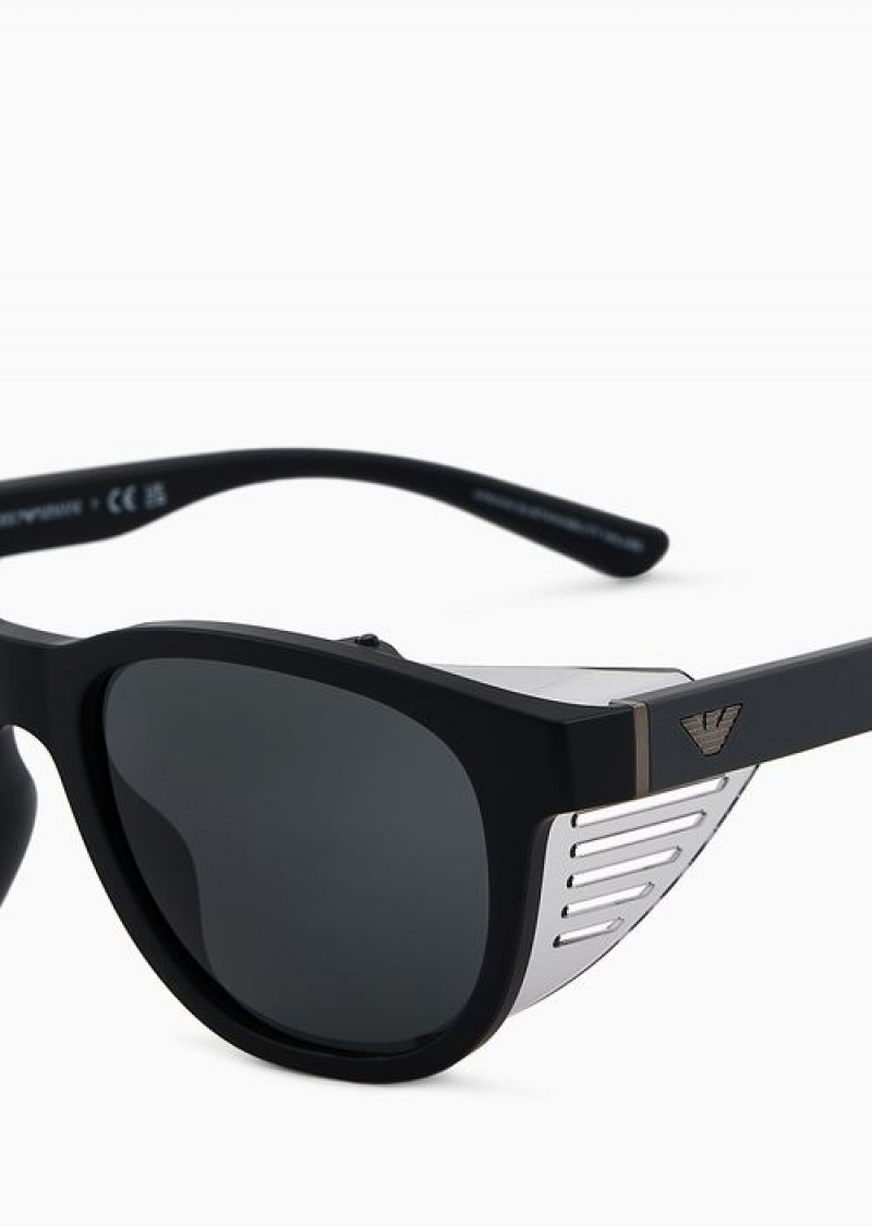 Black Emporio Armani Sustainable Collection Men’s Sunglasses With Interchangeable Temples | EA-SN59500