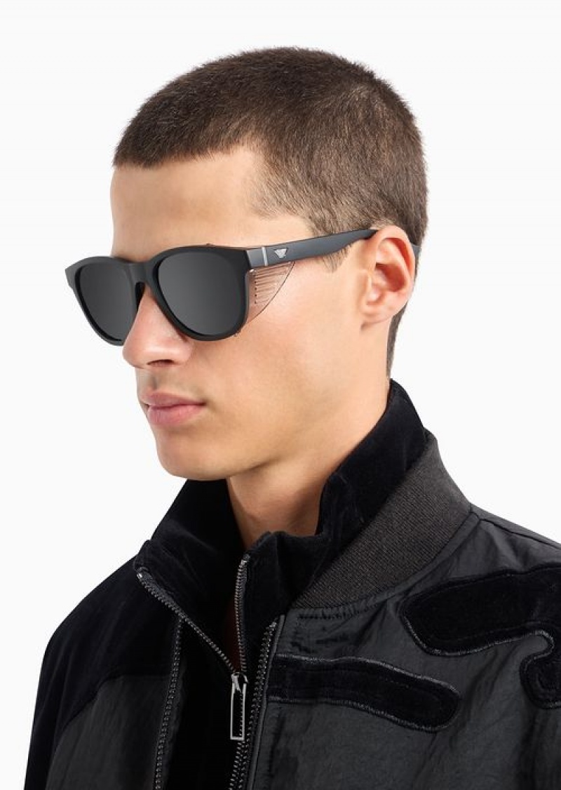 Black Emporio Armani Sustainable Collection Men’s Sunglasses With Interchangeable Temples | EA-SN59500