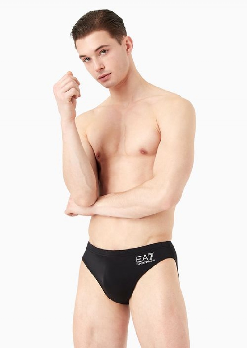 Black Emporio Armani Swim Briefs With Logo | EA7-SN59877