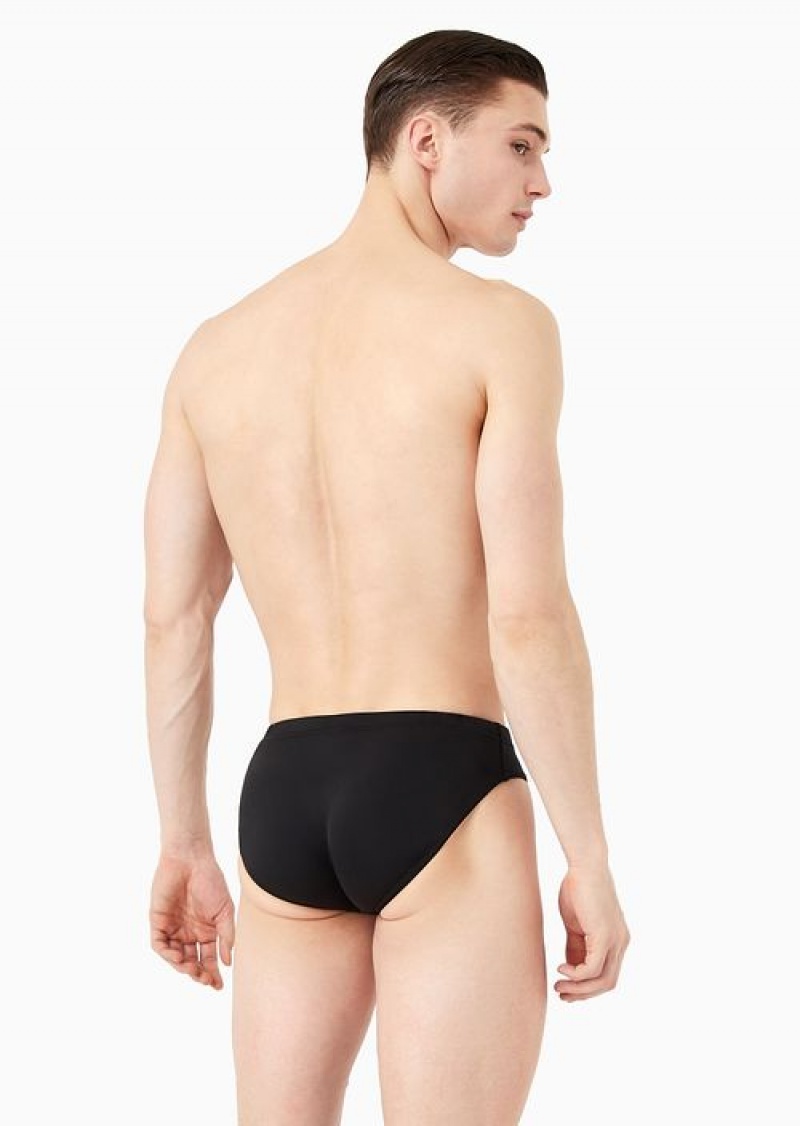 Black Emporio Armani Swim Briefs With Logo | EA7-SN59877