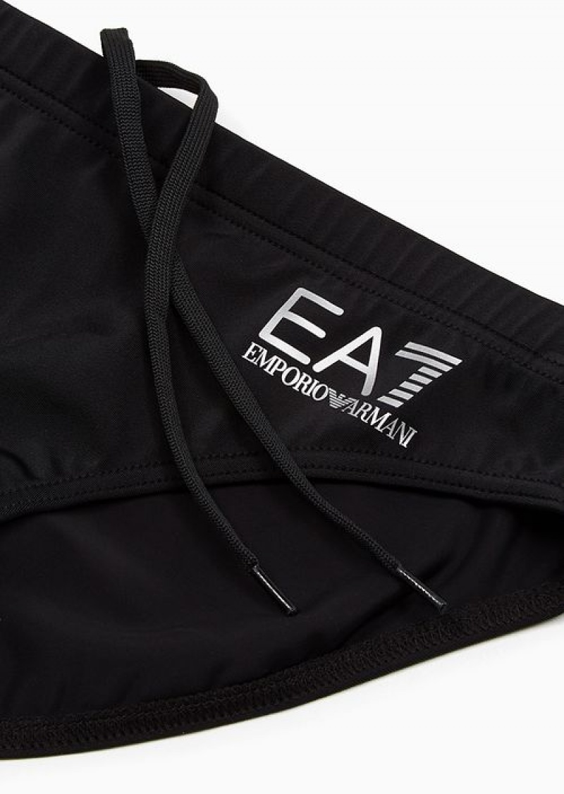 Black Emporio Armani Swim Briefs With Logo | EA7-SN59877