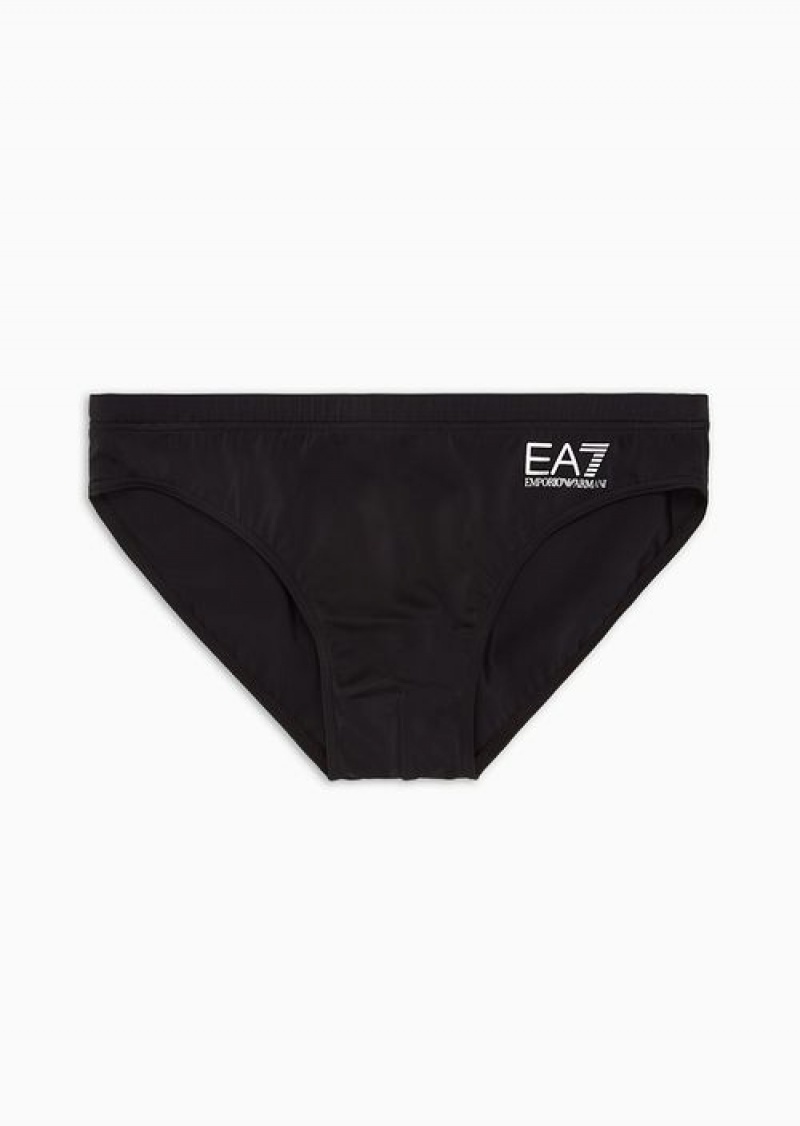 Black Emporio Armani Swim Briefs With Logo | EA7-SN59877