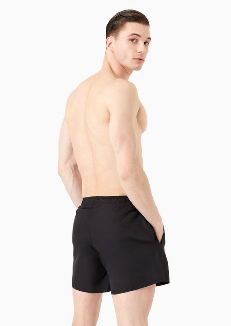 Black Emporio Armani Swim Trunks With Logo | EA7-SN59882