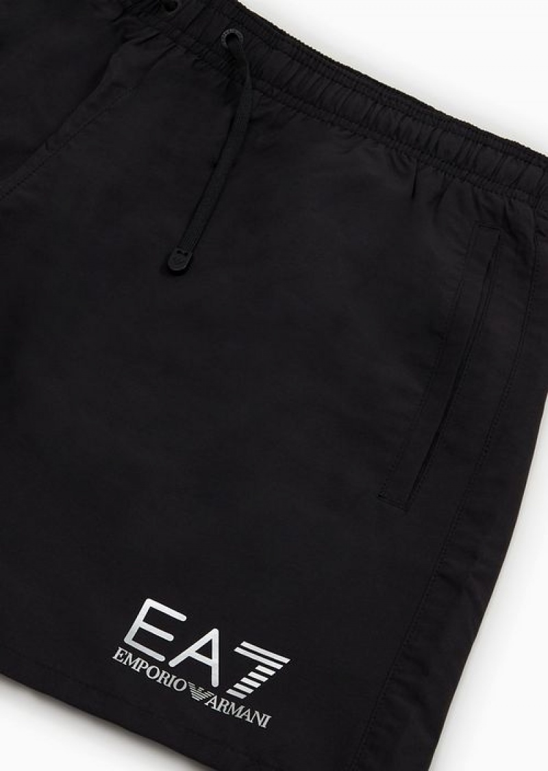 Black Emporio Armani Swim Trunks With Logo | EA7-SN59882