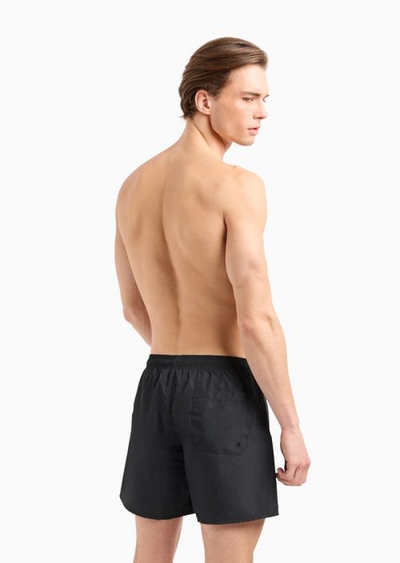 Black Emporio Armani Swim Trunks With Logo | EA7-SN59883