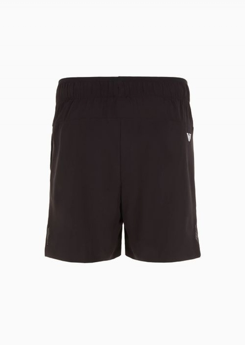 Black Emporio Armani Tennis Pro Board Shorts In Ventus7 Technical Fabric | EA7-SN59823