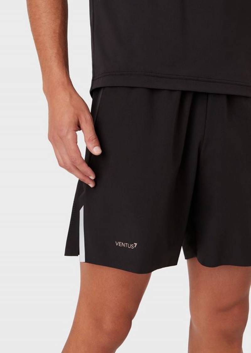 Black Emporio Armani Tennis Pro Board Shorts In Ventus7 Technical Fabric | EA7-SN59823