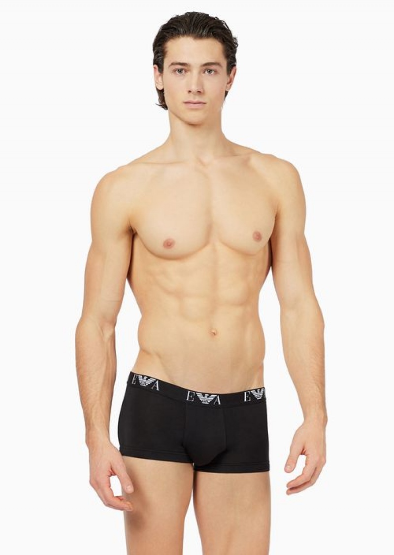 Black Emporio Armani Three-pack Of Boxer Briefs With Essential Monogram Logo | EA-SN58810