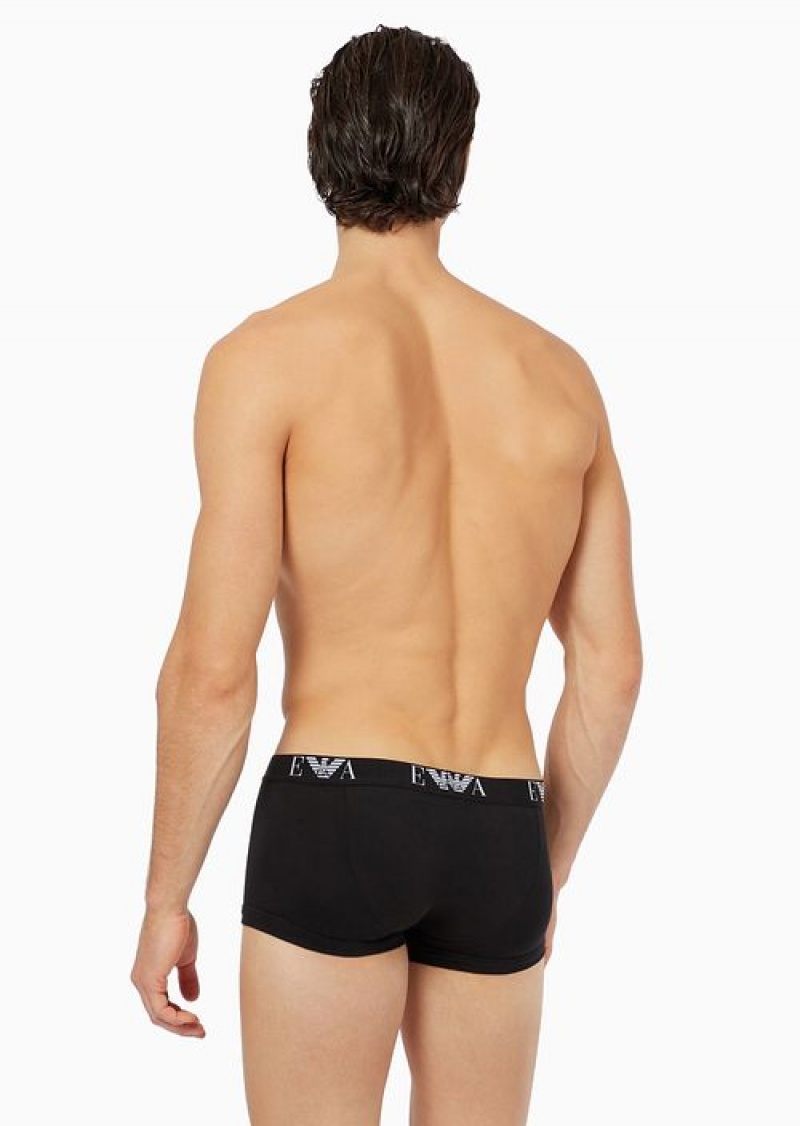 Black Emporio Armani Three-pack Of Boxer Briefs With Essential Monogram Logo | EA-SN58810