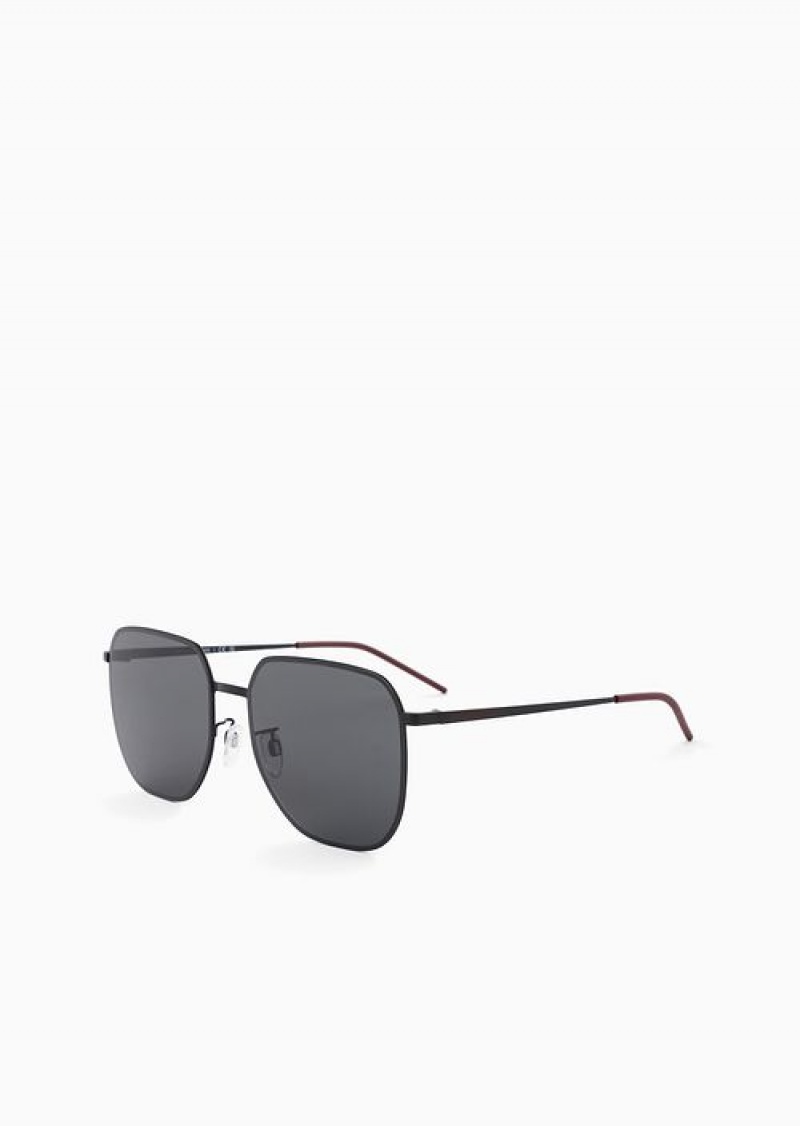 Black Emporio Armani Unisex Square Sunglasses | EA-SN59424