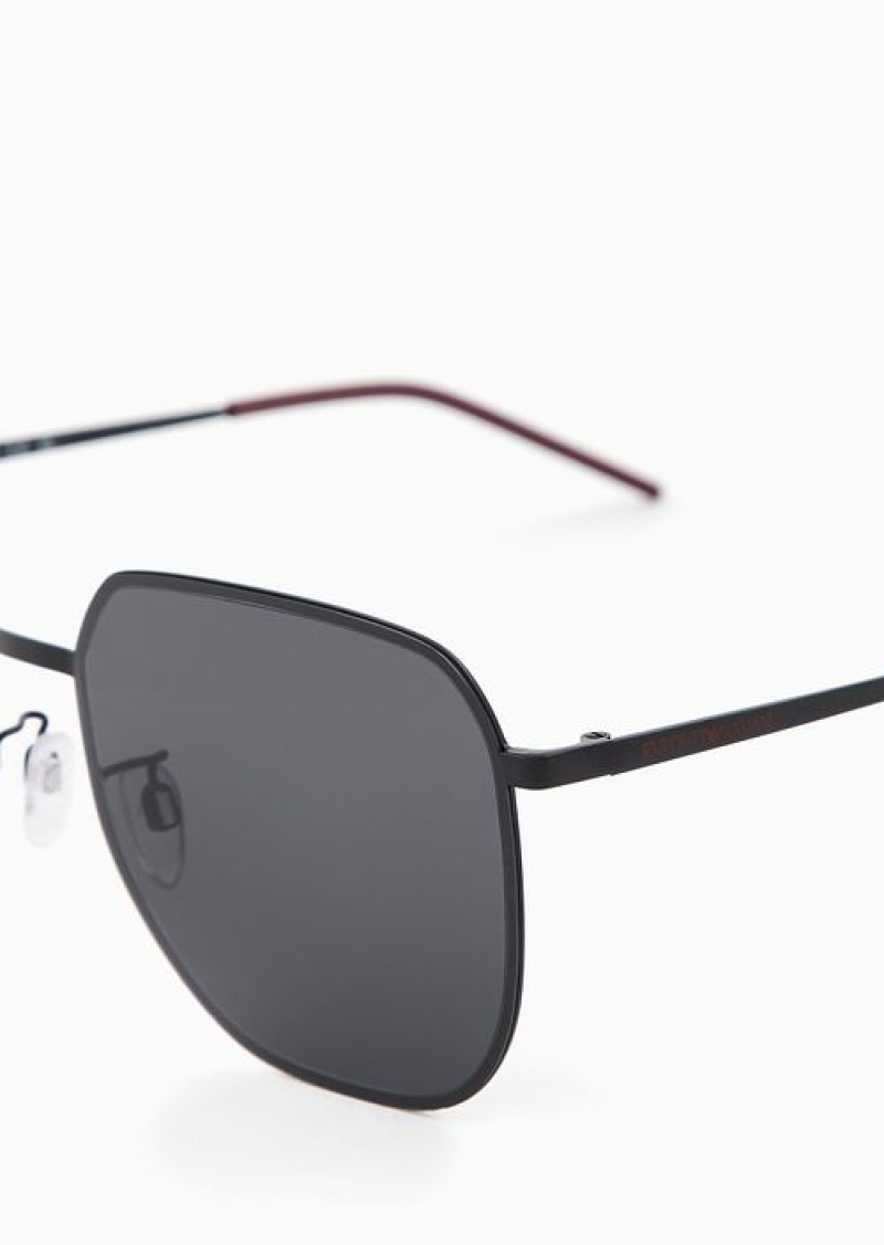 Black Emporio Armani Unisex Square Sunglasses | EA-SN59424