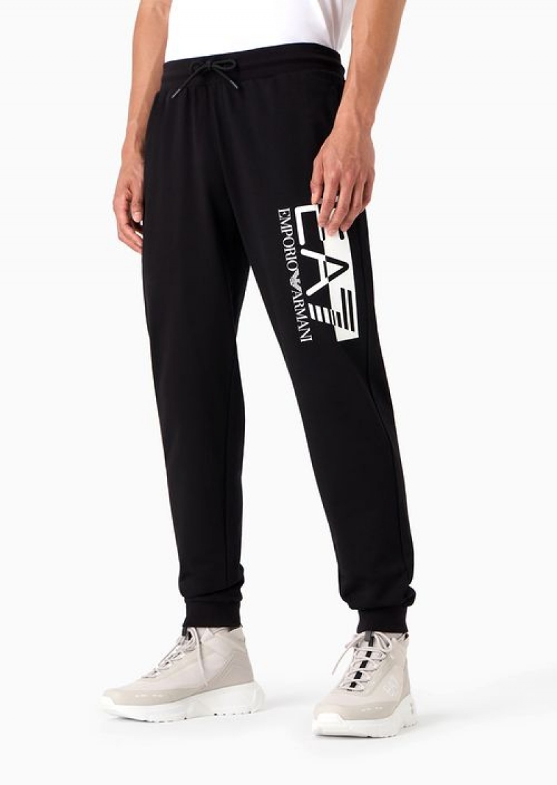 Black Emporio Armani Visibility Cotton Joggers | EA7-SN59836