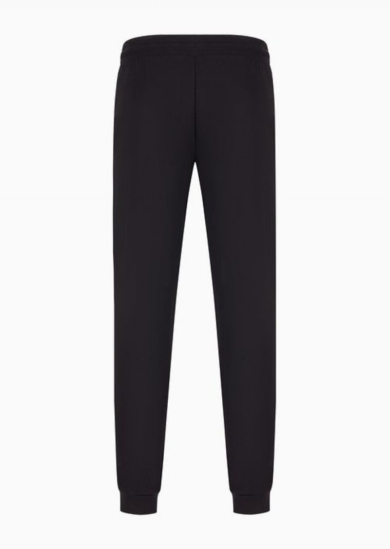 Black Emporio Armani Visibility Cotton Joggers | EA7-SN59836