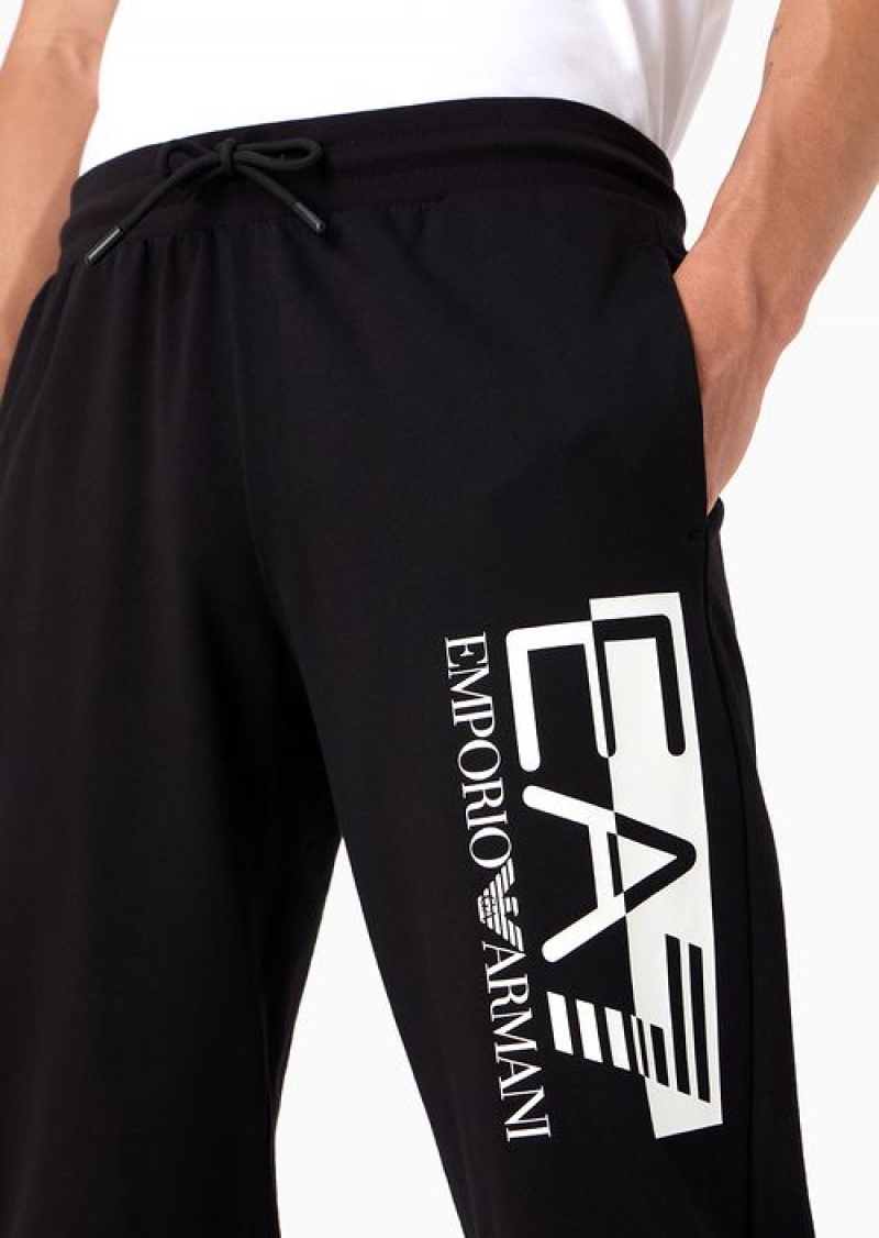 Black Emporio Armani Visibility Cotton Joggers | EA7-SN59836