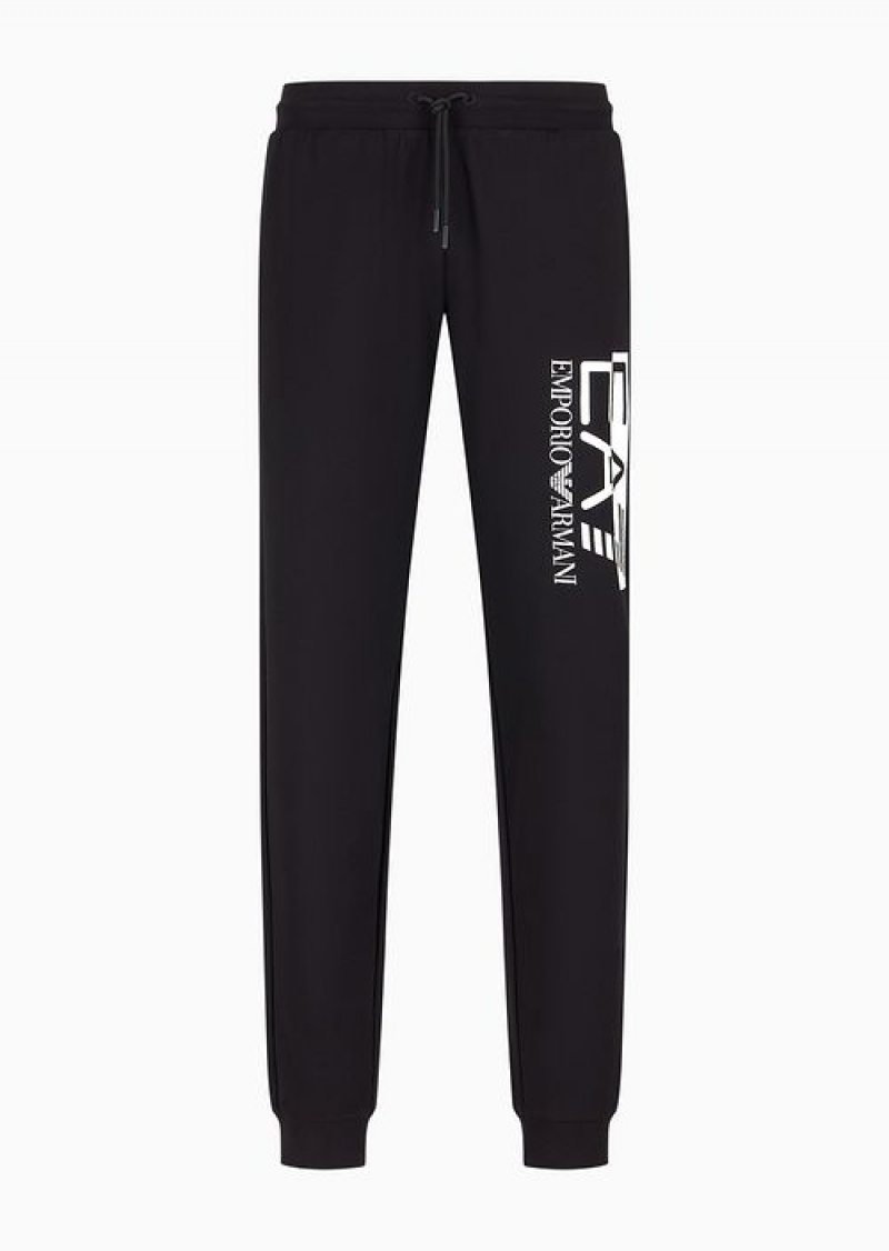 Black Emporio Armani Visibility Cotton Joggers | EA7-SN59836