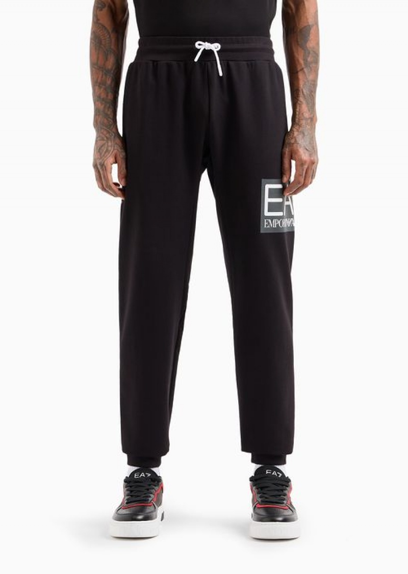 Black Emporio Armani Visibility Cotton Joggers | EA7-SN59859