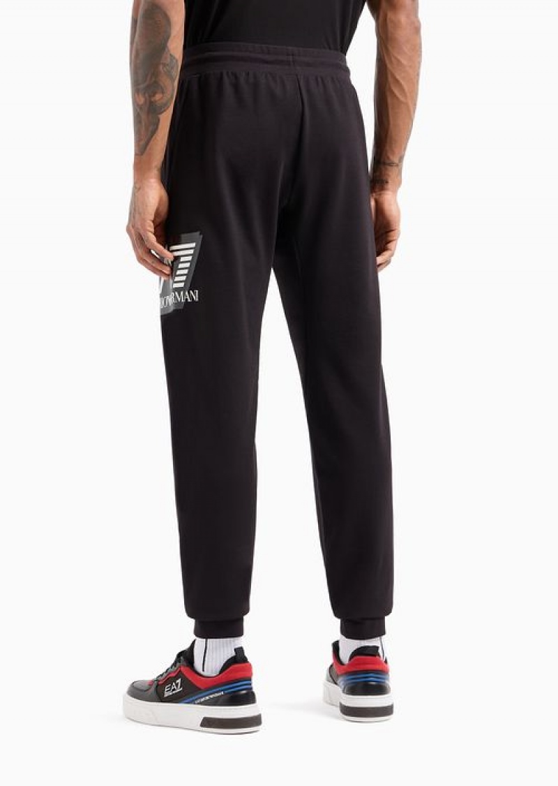 Black Emporio Armani Visibility Cotton Joggers | EA7-SN59859