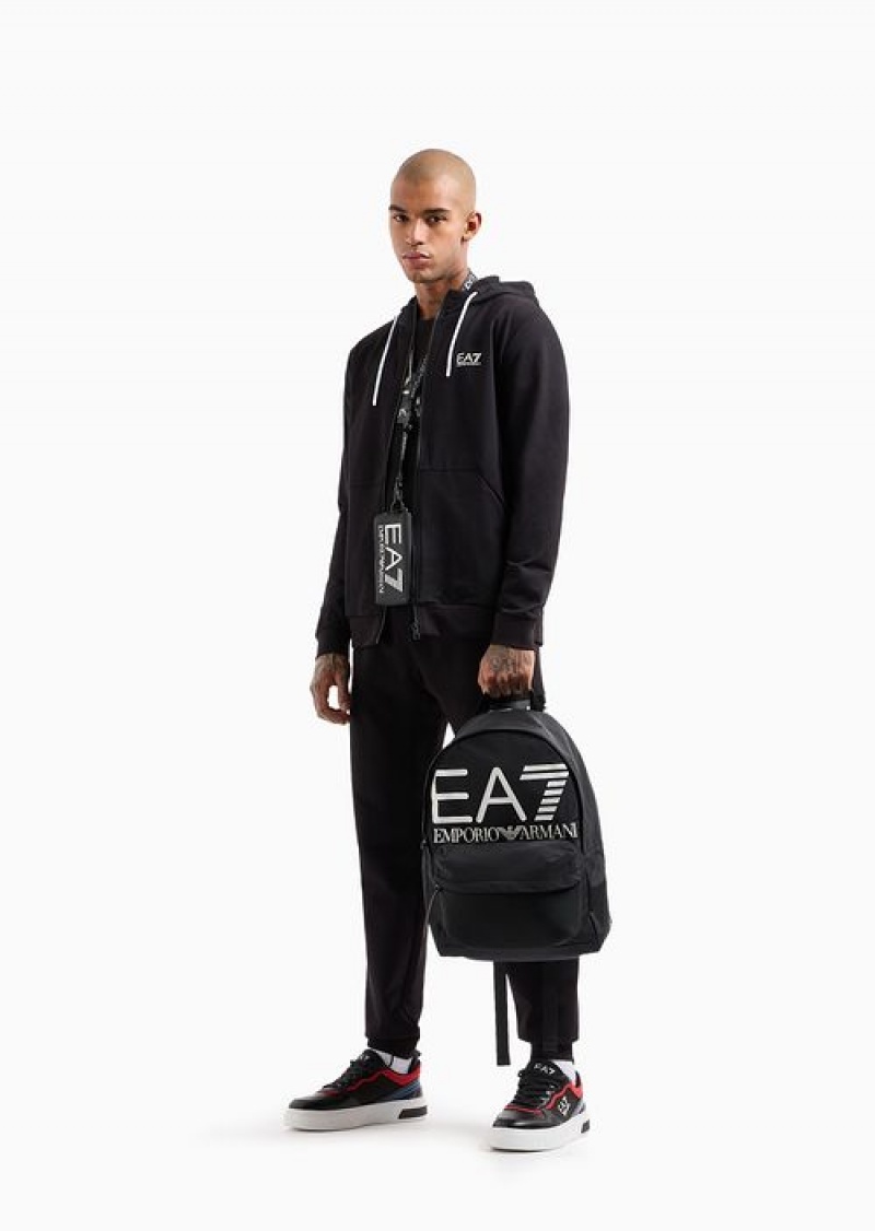 Black Emporio Armani Visibility Cotton Joggers | EA7-SN59859