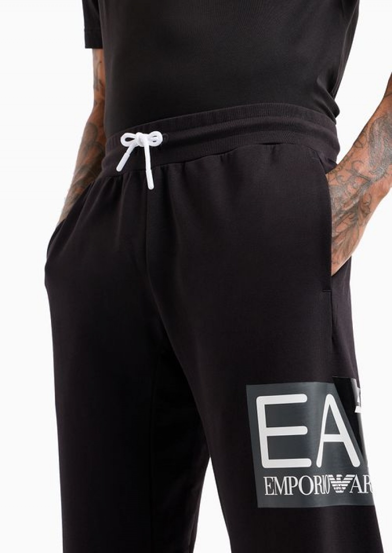 Black Emporio Armani Visibility Cotton Joggers | EA7-SN59859