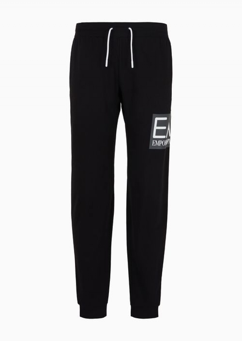 Black Emporio Armani Visibility Cotton Joggers | EA7-SN59859