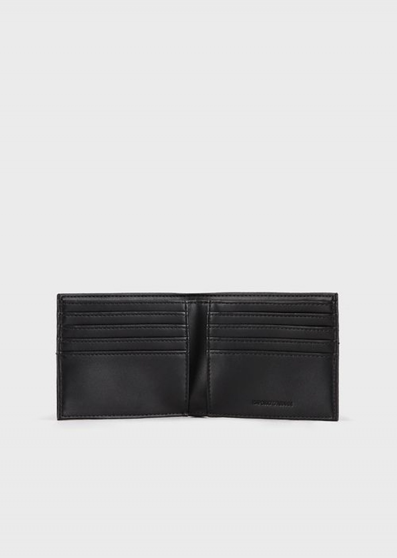 Black Emporio Armani Wallet With Eagle Plaque | EA-SN59319