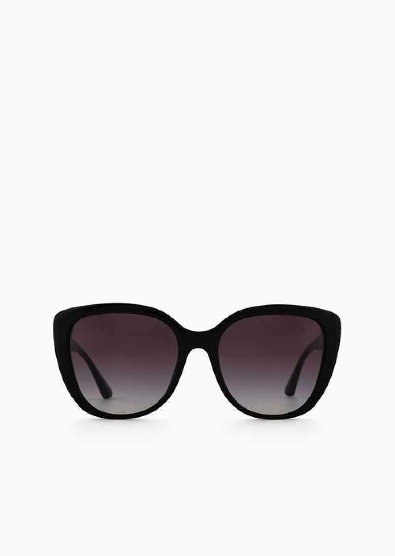 Black Emporio Armani Women’s Butterfly-shaped Sunglasses | EA-SN57727