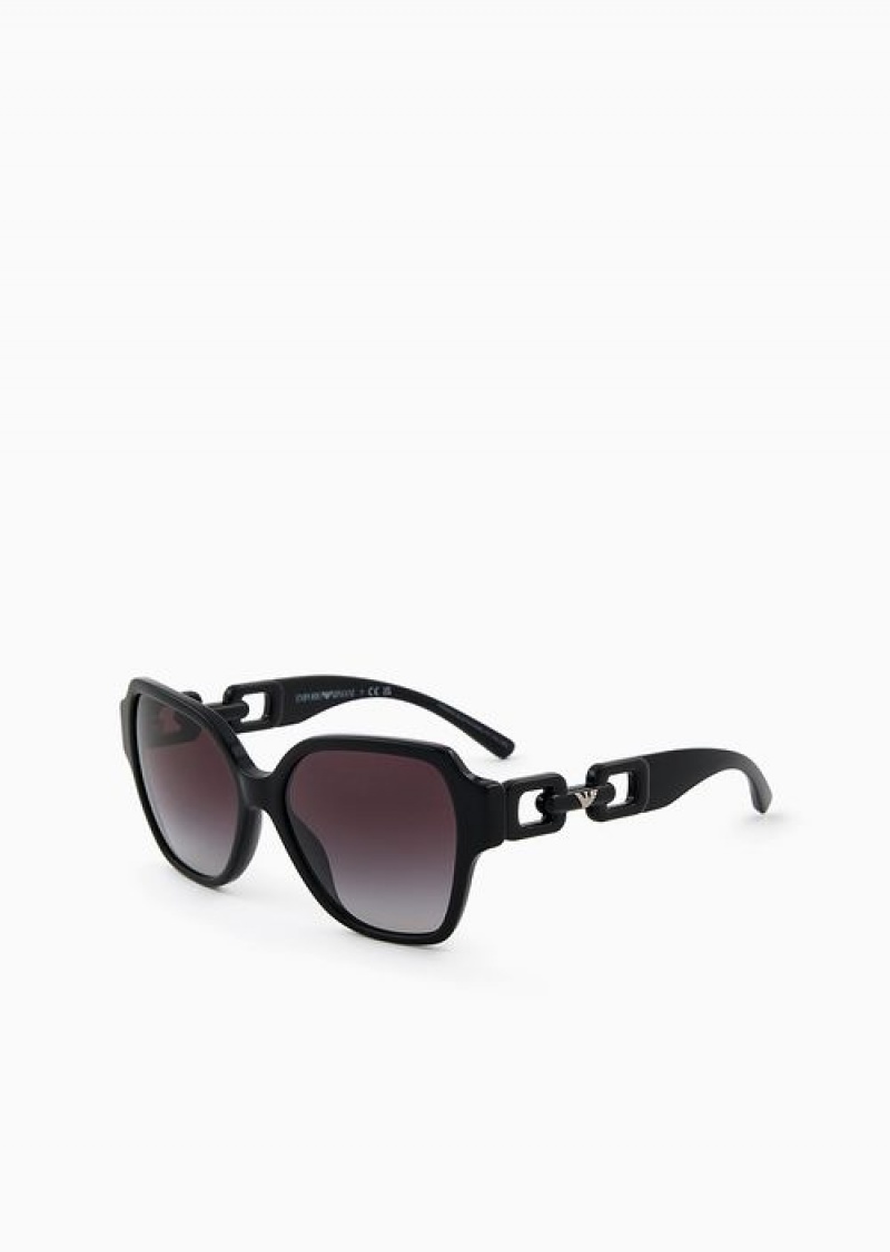 Black Emporio Armani Women’s Square Sunglasses | EA-SN57752