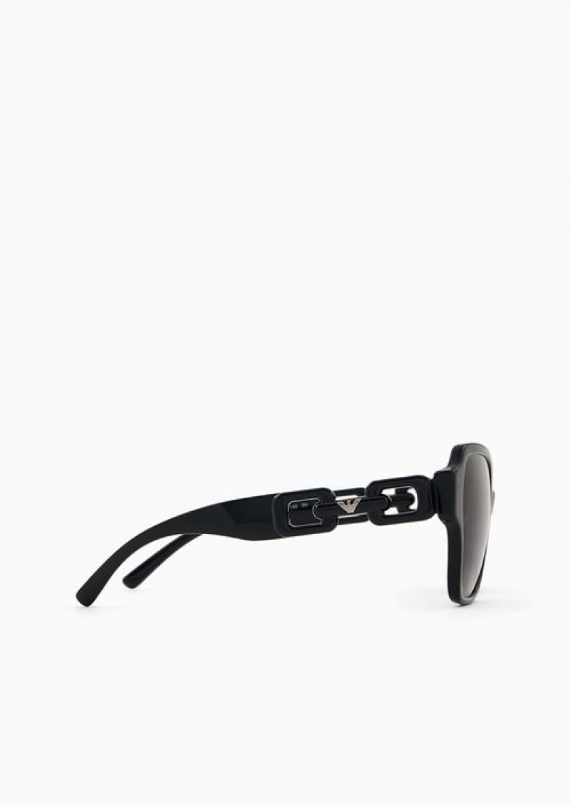 Black Emporio Armani Women’s Square Sunglasses | EA-SN57752