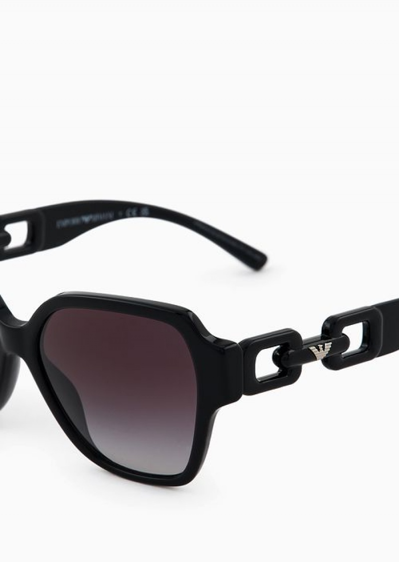 Black Emporio Armani Women’s Square Sunglasses | EA-SN57752