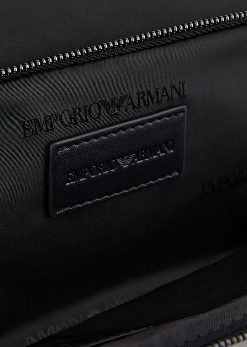 Black Emporio Armani Wrinkled-nylon Washbag | EA-SN59273