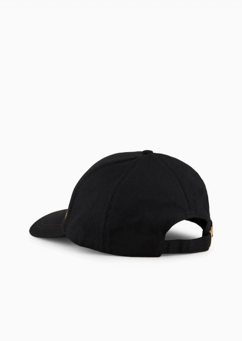 Black Logo Emporio Armani Cotton Baseball Cap | EA7-SN59709