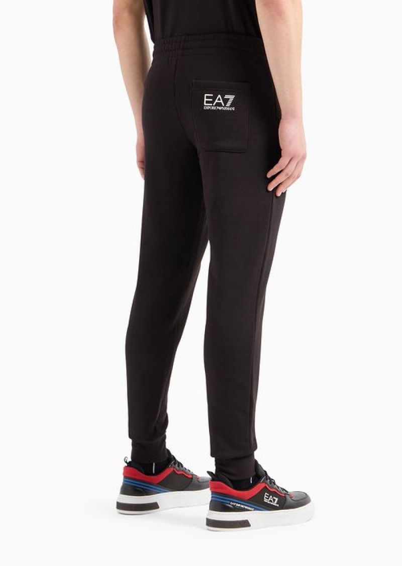 Black Logo Emporio Armani Cotton-blend Logo Series Joggers | EA7-SN59854