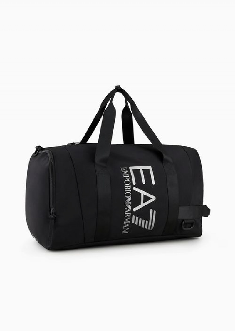 Black Logo Emporio Armani Duffel Bag With Oversized Logo | EA7-SN59686