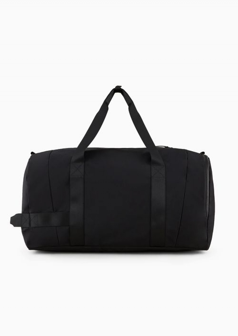 Black Logo Emporio Armani Duffel Bag With Oversized Logo | EA7-SN59686