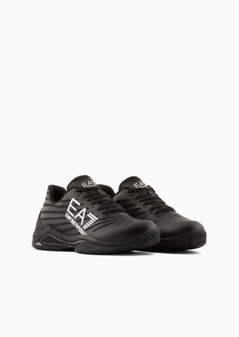 Black Logo Emporio Armani Tennis Tech Clay Sneakers | EA7-SN59754