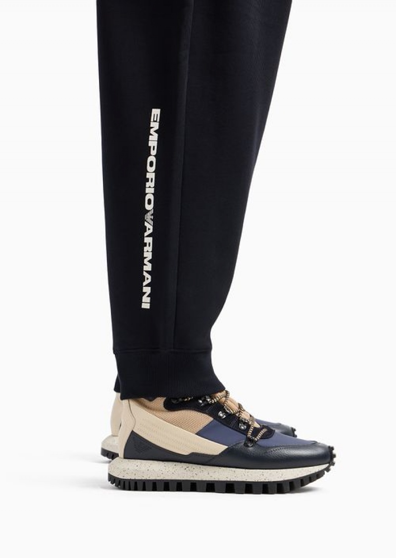 Blue Emporio Armani Asv Capsule Drawstring Joggers | EA-SN58351