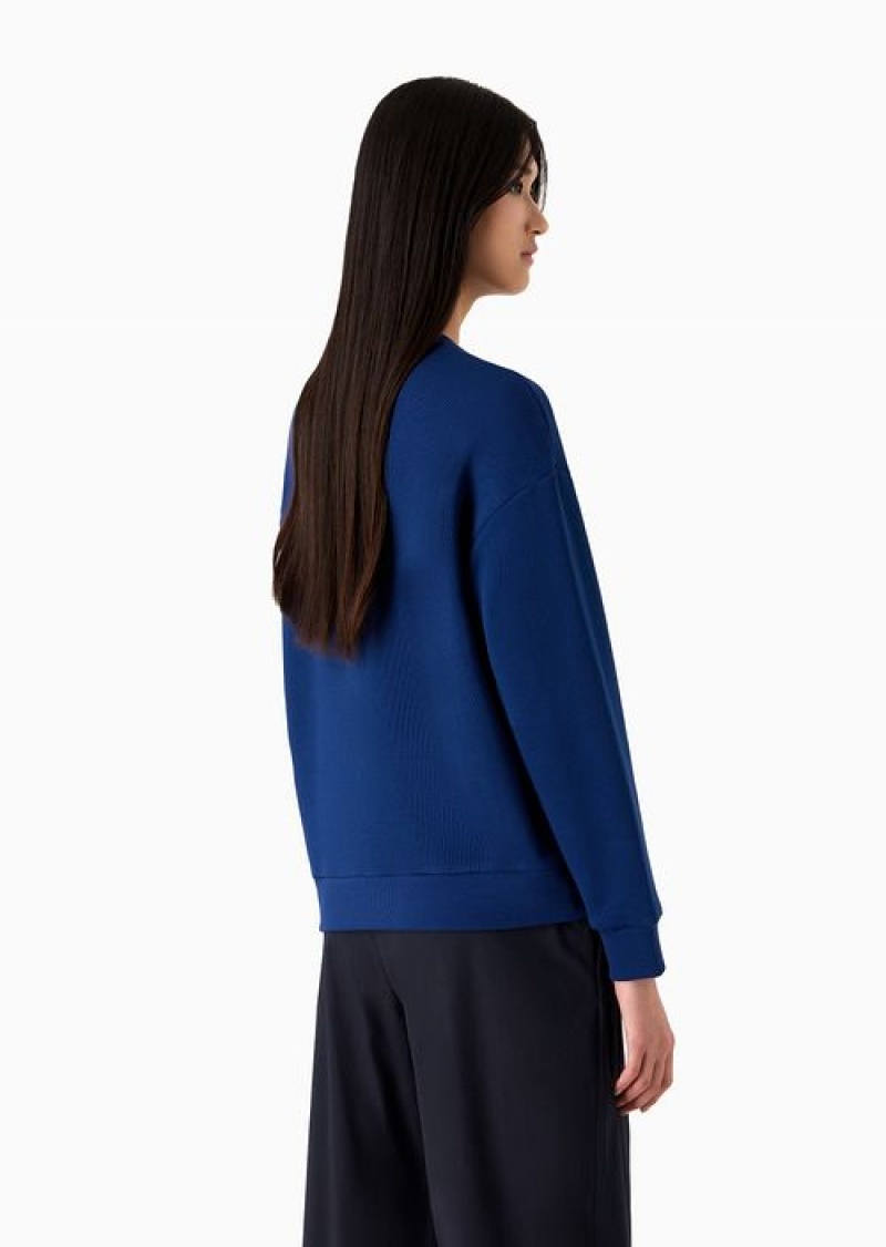 Blue Emporio Armani Asv Capsule Soft-touch Organic-jersey Sweatshirt With Coordinate Print | EA-SN56985