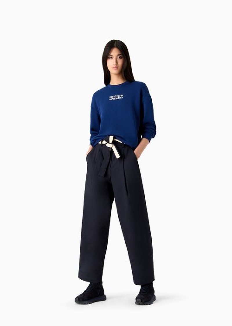 Blue Emporio Armani Asv Capsule Soft-touch Organic-jersey Sweatshirt With Coordinate Print | EA-SN56985