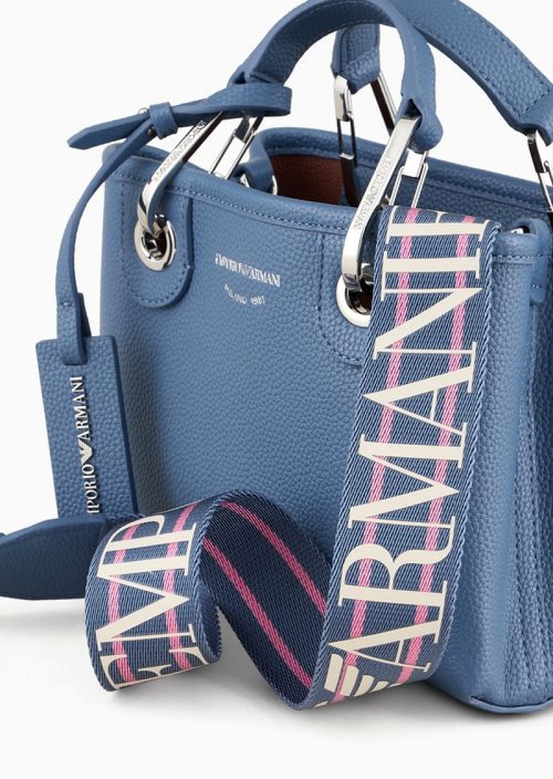 Blue Emporio Armani Deer-print Myea Mini Bag | EA-SN57284