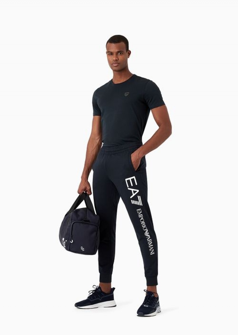 Blue Emporio Armani Logo Series Cotton Joggers | EA7-SN59838