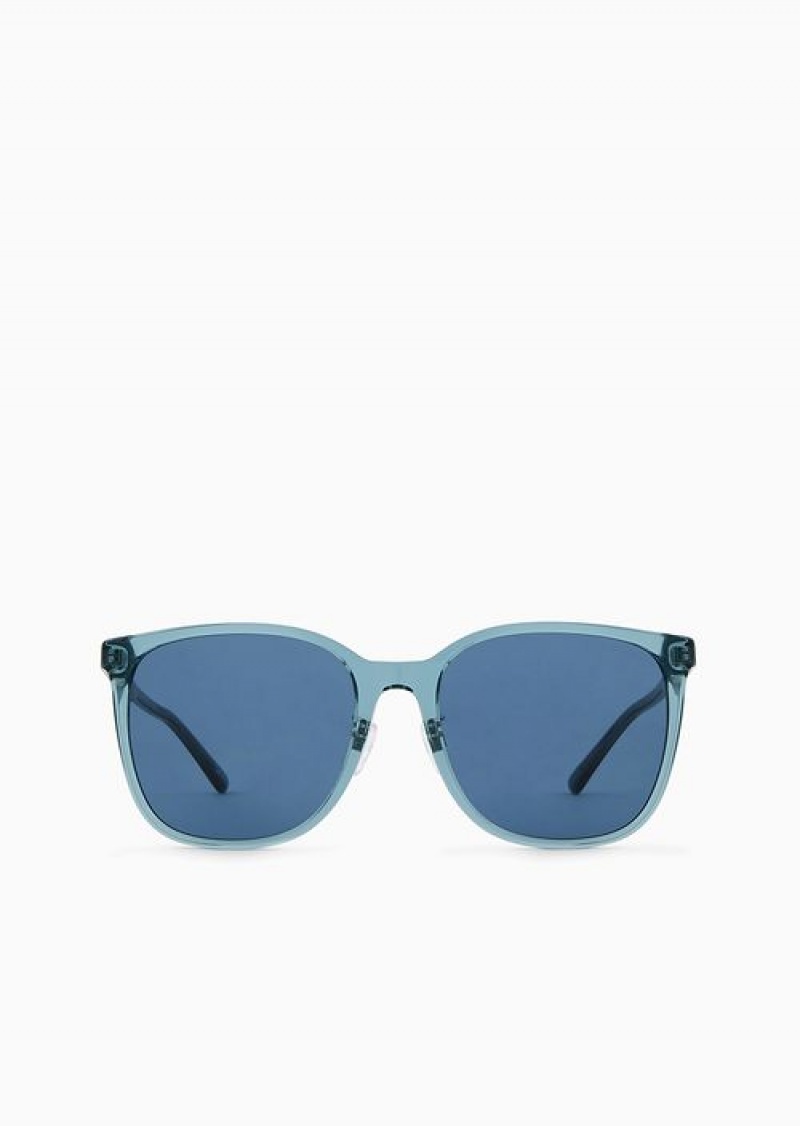 Blue Emporio Armani Men'S Pillow-shaped Glasses | EA-SN59453