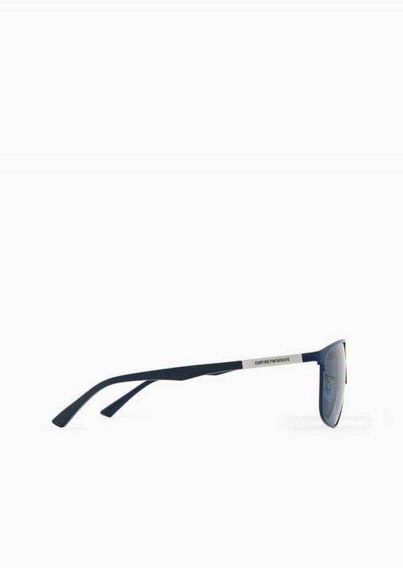 Blue Emporio Armani Men’s Pillow Glasses | EA-SN59457