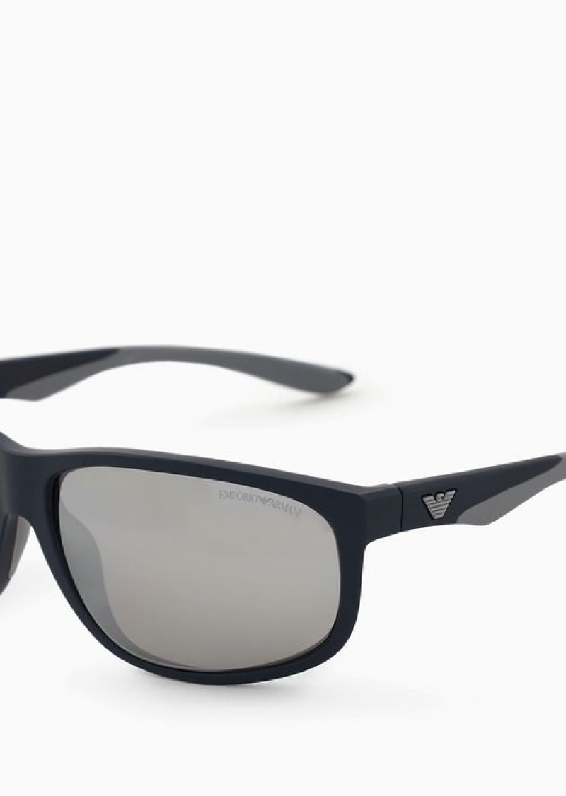 Blue Emporio Armani Men’s Pillow Sunglasses | EA-SN59458