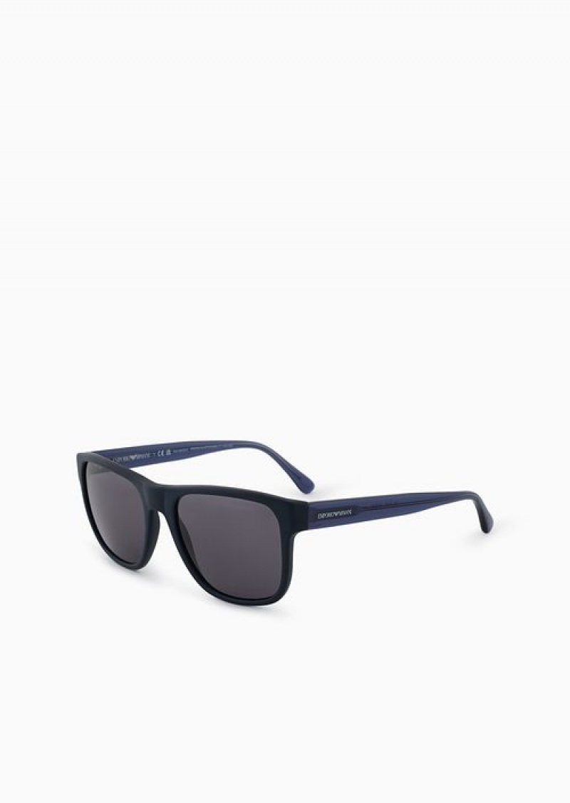 Blue Emporio Armani Men’s Pillow Sunglasses | EA-SN59465