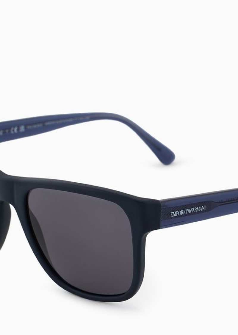 Blue Emporio Armani Men’s Pillow Sunglasses | EA-SN59465