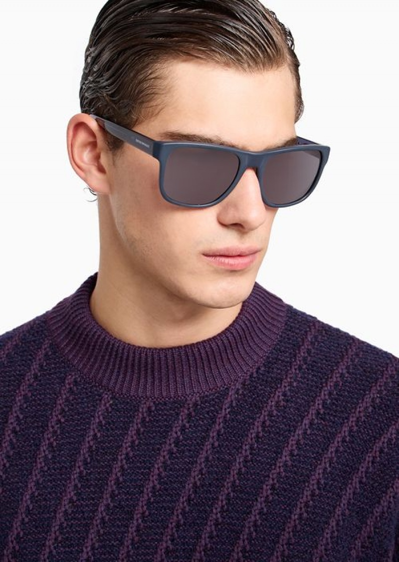 Blue Emporio Armani Men’s Pillow Sunglasses | EA-SN59465