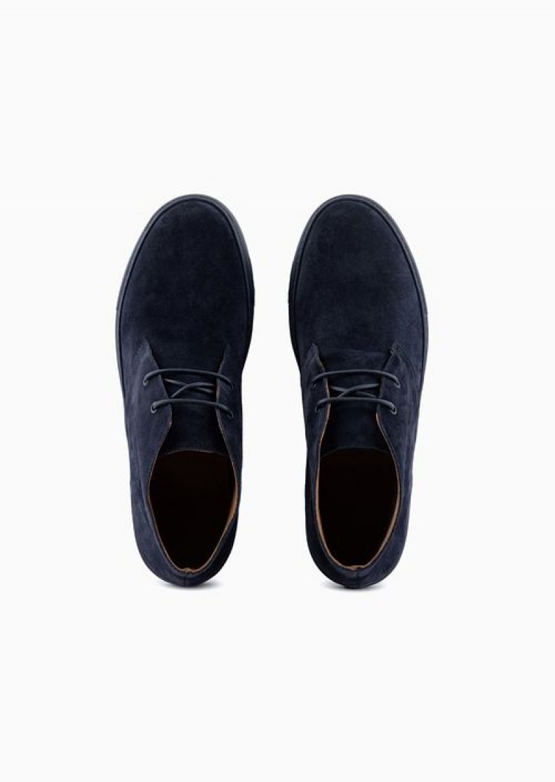 Blue Emporio Armani Suede Chukkas | EA-SN58847