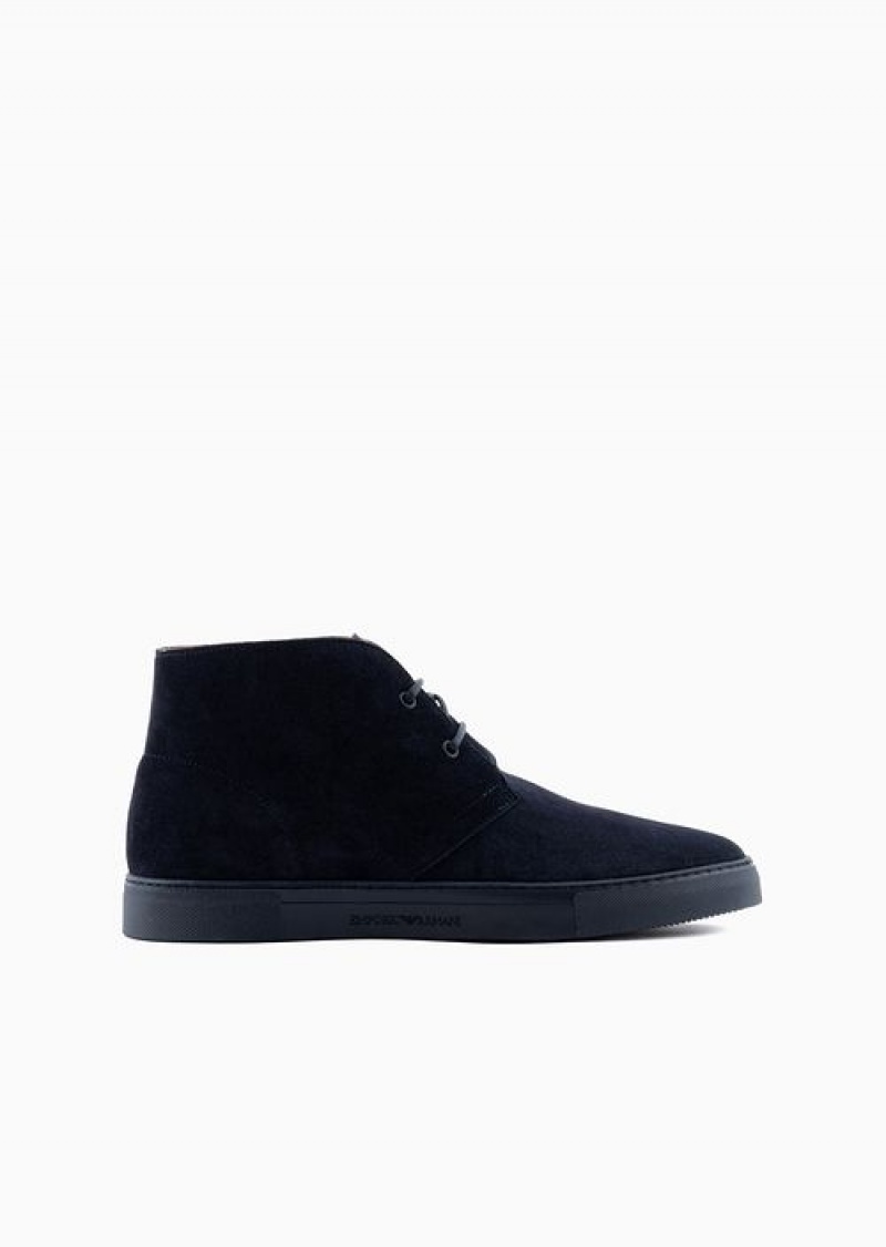 Blue Emporio Armani Suede Chukkas | EA-SN58847